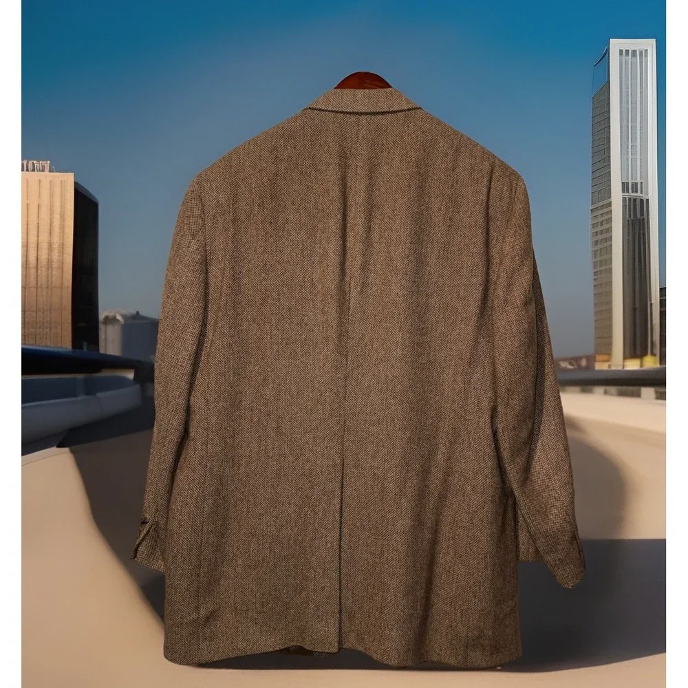 Perlis 100% Camel Hair Blazer‎ Men 44L Tall Beige Business Wedding Resort